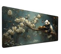 Alfombrilla Raton Panda Alfombrilla Ratón XXL 47.2x15.7x0.12 Inch Mouse Pad Grande Gaming Flor Patrón, Superficie Impermeable, Base Goma Antideslizante, Desk Mat para Jugadores,PC,Oficina, Model 281