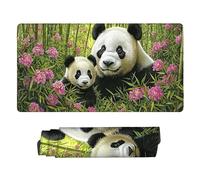 Alfombrilla Ratón Panda del bosque de bambú Grande Gaming Mousepad XXL 1200 x 600 mm, Lavable, Alfombrilla Ratón de Neopreno - con Bordes Cosidos, Base de Goma Antideslizante, Oficina Accesorios q1156