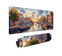 Alfombrilla Ratón París Alfombrilla Ratón XXL 1200x600x3mm, Lago Mouse Pad Protector Mesa Escritorio, Impermeable Antideslizante Mousepad Extendida con Bordes Cosidos para Regalo Jugadores, PC 6W-746