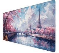 Alfombrilla Ratón París Alfombrilla Raton XXL 1200x600x3mm, Rosa Mouse Pad Gaming con Base Antideslizante, Impermeable Resiste Salpicaduras Tapete Escritorio, Oficina Accesorios Gaming, Regalo 7v-W1