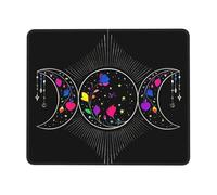 Alfombrilla Ratón Pentagrama De La Diosa De La Triple Luna Wicca Bordes Cosidos Mouse Pad Impermeable Tapete Escritorio para Mujer Mac Hogar 10X12In