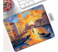 Alfombrilla Ratón Pequeña 29 x 24 cm, Ciudad Agua Venecia Mouse pad, Alfombrilla Ratón Impermeable, con Bordes Cosidos, Base Goma Antideslizante, Duradera y Cómoda para, Oficina, Hogar, Juegos d0d-485