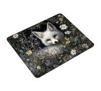 Alfombrilla Ratón Pequeña 40 x 30 cm, Negro Alfombrilla de Ratón Impermeable con Base de Goma Antideslizante, Zorros Mouse Pad para Portátil, Gaming, Viajar, Oficina y Hogar, Regalo Mujer S0-1069