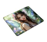 Alfombrilla Ratón Pequeña 40 x 30 cm, Verde Alfombrilla de Ratón Impermeable con Base de Goma Antideslizante, Hada Mouse Pad Cómoda y Ligera para PC, Portátil, Gaming, Viajar, Hogar, Regalo Mujer S0-7
