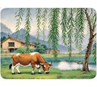 Alfombrilla Ratón Pequeña, Alfombrilla Escritorio Mouse Pad, Tapete Escritorio Gaming con Base Caucho Antideslizante, Óptima Rapidez, Accesorios Gaming para Oficina 20x25x0.3cm Vaca Sauce qw-342