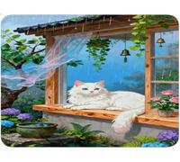 Alfombrilla Ratón Pequeña, Alfombrilla Escritorio Mouse Pad, Tapete Escritorio Gaming con Base Caucho Antideslizante, Óptima Rapidez, Accesorios Gaming para Oficina 15x20x0.3cm gato Plantas (4) qw-289