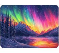 Alfombrilla Ratón Pequeña, Alfombrilla Escritorio Mouse Pad, Tapete Escritorio Gaming con Base Caucho Antideslizante, Accesorios Gaming para Oficina Familia 20x30x0.3cm Aurora Boreal Montaña (2) qw-7