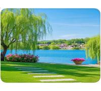 Alfombrilla Ratón Pequeña, Alfombrilla Escritorio Mouse Pad, Tapete Escritorio Gaming con Base Caucho Antideslizante, Óptima Rapidez, Accesorios Gaming para Oficina 20x25x0.3cm Sauce Lago qw-252