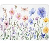 Alfombrilla Ratón Pequeña, Alfombrilla Escritorio Mouse Pad, Tapete Escritorio Gaming con Base Caucho Antideslizante, Óptima Rapidez, Accesorios Gaming para Oficina 20x25x0.3cm Flores Pastoral qw-206