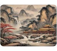 Alfombrilla Ratón Pequeña, Alfombrilla Escritorio Mouse Pad, Tapete Escritorio Gaming con Base Caucho Antideslizante, Óptima Rapidez, Accesorios Gaming para Oficina 20x23x0.3cm Cascada Montañas qw-356