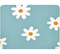 Alfombrilla Ratón Pequeña, Alfombrilla Escritorio Mouse Pad, Tapete Escritorio Gaming con Base Caucho Antideslizante, Óptima Rapidez, Accesorios Gaming para Oficina 20x25x0.3cm Flor Blanc (2) qw-139