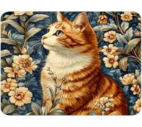 Alfombrilla Ratón Pequeña, Alfombrilla Escritorio Mouse Pad, Tapete Escritorio Gaming con Base Caucho Antideslizante, Óptima Rapidez, Accesorios Gaming para Oficina 20x25x0.3cm Flores Gato (4) qw-197