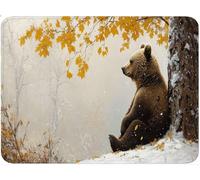 Alfombrilla Ratón Pequeña, Alfombrilla Escritorio Mouse Pad, Tapete Escritorio Gaming con Base Caucho Antideslizante, Óptima Rapidez, Accesorios Gaming para Oficina Familia 24 x 20 cm árbol Oso qw-430