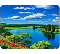 Alfombrilla Ratón Pequeña, Alfombrilla Escritorio Mouse Pad, Tapete Escritorio Gaming con Base Caucho Antideslizante, Óptima Rapidez, Accesorios Gaming para Oficina 21x27x0.3cm Lago Plantas (2) qw-123