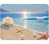 Alfombrilla Ratón Pequeña, Alfombrilla Escritorio Mouse Pad, Tapete Escritorio Gaming con Base Caucho Antideslizante, Óptima Rapidez, Accesorios Gaming para Oficina 21x26x0.3cm loto Junto al mar qw-95