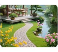 Alfombrilla Ratón Pequeña, Alfombrilla Escritorio Mouse Pad, Tapete Escritorio Gaming con Base Caucho Antideslizante, Accesorios Gaming para Oficina Familia 21x26x0.3cm Planta Junto al río (2) qw-523