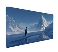 Alfombrilla Ratón PingüIno Alfombrilla Ratón XXL 1000x500x3mm, Mouse Pad Blanco Mousepad con Base de Goma Antideslizante, Impermeable Tapete Escritorio Accesorios Gaming para Gamers, Regalo -lsy2603TP