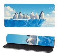 Alfombrilla Raton PingüIno, Animal Mouse Pad 900x500x3mm Gaming Mouse Pad, Superficie Inferior Antideslizante, Movimiento Ratón más Suave, Alfombrilla Escritorio, Mejora Precision y Velocidad ks-555