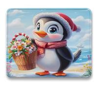 Alfombrilla Ratón, pingüino Mouse Pad, Alfombrilla Escritorio para Computadora con Base de Goma Antideslizante y Bordes Cosidos Duradera, para Ratón con Cable o Inalámbrico, 29 x 24 cm, Lindo c0-703
