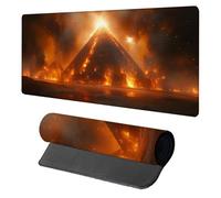 Alfombrilla Ratón PiráMide, Alfombrilla Escritorio 1200x600x3mm, Gaming Mouse Pad XXL, Tapete Escritorio con Bordes Cosidos, Accesorios Gaming, Desk Mat Antideslizante Grande, para Gamer, Rojo 4-6462