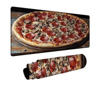 Alfombrilla Ratón Pizza Alfombrilla Ratón XXL 400 x 800 x 3 mm Impermeable Mousepad Champiñón Bordes sellados Mayor precisión y Velocidad per Teclado Portatil Gaming Oficina Regalo Hombre DBYH-5506