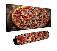 Alfombrilla Ratón Pizza Alfombrilla Ratón XXL 400x900x3 mm Impermeable Mousepad Comida Gourmet Bordes sellados Mayor precisión y Velocidad per Teclado Portatil Gaming Oficina Regalo Hombre DBYH-5223