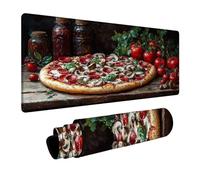 Alfombrilla Ratón Pizza Alfombrilla Ratón XXL 400x900x3 mm Impermeable Mousepad Paisaje Bordes sellados Mayor precisión y Velocidad per Teclado Portatil Gaming Oficina Regalo Hombre DBYH-5216