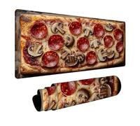 Alfombrilla Ratón Pizza Impermeable Alfombrilla Escritorio 140 x 60 x 0.3cm con Bordes Cosidos y Base de Goma Antideslizante, Mouse Pad Comida Gourmet para Ordenador Portatil Mouse Teclado FSBD-0299