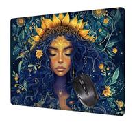 Alfombrilla Ratón Planta Mouse Pad Mujer Alfombrilla Escritorio, 40x30x0.3cm Tapete Rato, con Base de Goma Antideslizante, Mejora la precisión Velocidad Pequeña Mousepad Portátil para Gaming H0-361