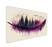 Alfombrilla Ratón Pluma, áRbol Alfombrilla Escritorio 600x300x3mm, Mouse Pad con Bordes Cosidos, Protector Escritorio XXL Antideslizante, Accesorios Gaming, Desk Mat, para PC, Oficina, Gaming 3-1332