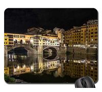 Alfombrilla Raton, Ponte Vecchio Florencia Toscana Italia Arquitectura Gaming Mouse Pad Antideslizante Alfombrilla De Ratón Bordes Cosidos Alfombrilla De Ratón para Juegos para Pc 25X30Cm