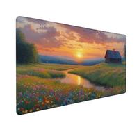 Alfombrilla Ratón Pradera Alfombrilla Ratón XXL 39.3x19.6x0.12 Inch, Flor Mouse Pad Gaming con Base de Goma Antideslizante, Superficie Resistente a Salpicaduras, Mousepad para Jugadores, PC, Model 603