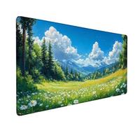 Alfombrilla Ratón Pradera Alfombrilla Ratón XXL 800 x 400 x 3mm, Flor Mouse Pad Gaming con Base de Goma Antideslizante, Superficie Resistente a Salpicaduras, Mousepad para Jugadores, PC, Model 983