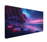 Alfombrilla Ratón PúRpura Alfombrilla Ratón XXL 800x300x3mm, Mouse Pad Paisaje Mousepad con Base de Goma Antideslizante, Impermeable Tapete Escritorio Accesorios Gaming para Gamers, Regalo -lsy2603HP