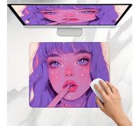 Alfombrilla Ratón Púrpura Chica, Alfombrilla Gaming 32 x 26 cm, Mousepad Delgado, Superficie Ultra-Suave, Bordes Anti-Deshilachado, Base de Goma Antideslizante, para Portátil, Oficina, Home j0j-1