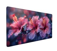 Alfombrilla Ratón PúRpura Mousepad XXL (900x400x3MM), Impermeable Mouse Pad Flor Alfombrilla Escritorio con Bordes Cosidos Base de Goma Antideslizante Accesorios Escritorio para Jugadores -ly2505DH