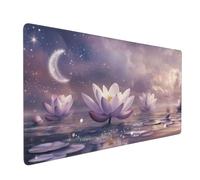 Alfombrilla Ratón Púrpura XXL 700x400 mm Alfombrilla Escritorio Impermeable Loto Grande Mouse Pad Base Goma Antideslizante, Aumenta Precisión y Velocidad, Desk Mat para Jugadores, PC, Oficina 2S-417