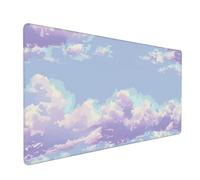 Alfombrilla Ratón Púrpura XXL 800x400 mm Alfombrilla Escritorio Impermeable Nube Grande Mouse Pad Base Goma Antideslizante, Aumenta Precisión y Velocidad, Desk Mat para Jugadores, PC, Oficina 2S-148