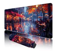 Alfombrilla Ratón Retro, Alfombrilla Ratón XXL 1200 x 600 x 3 mm, Mouse Pad Gaming París Tapete Escritorio, Mouse Pad con Base Goma Antideslizante, Mousepad Bordes Cosidos para Gaming, Oficina, J-12