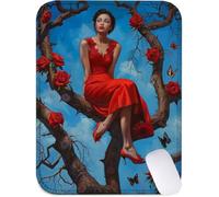 Alfombrilla Ratón Rojo Alfombrilla Escritorio Impermeable, 400 x 300 mm Mini Mouse Pad Mujer Aprotector Escritorio Antideslizante, Mousepad para Ratón Inalámbrico, Viajes, Oficina, Portátil J2-220