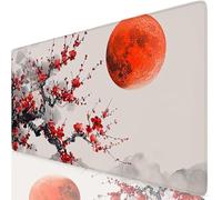 Alfombrilla Ratón Rojo Alfombrilla Escritorio Luna Tapete Escritorio 1000 x 500 x 3mm, Mouse Pad con Base de Goma Antideslizante, Lavable, Materiales Duraderos, Mousepad para Gaming, PC, Oficina K0-28