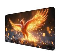 Alfombrilla Ratón Rojo Alfombrilla Raton XXL 1500 x 800 x 3 mm, Impermeable Mouse Pad FéNix Mousepad con 3MM Bordes Cosidos Base de Goma Antideslizante Accesorios Gaming para Jugadores -hjw2506UK