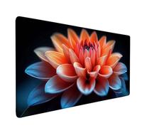 Alfombrilla Ratón Rojo Alfombrilla Ratón XXL 150x80cm, Mouse Pad Flor Mousepad con Base de Goma Antideslizante, Impermeable Tapete Escritorio Accesorios Gaming para Gamers, PC y Portátil -bby2509AV