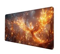 Alfombrilla Ratón Rojo Alfombrilla Raton XXL 600 x 300 mm, Impermeable Mouse Pad FéNix Mousepad con 3MM Bordes Cosidos Base de Goma Antideslizante Accesorios Gaming para Jugadores, Regalo -hjw2506ON