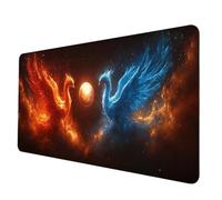 Alfombrilla Ratón Rojo Alfombrilla Raton XXL 600 x 300 mm, Impermeable Mouse Pad FéNix Mousepad con 3MM Bordes Cosidos Base de Goma Antideslizante Accesorios Gaming para Jugadores, Regalo -hjw250666