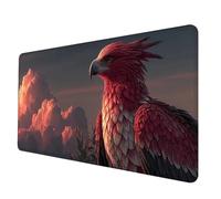 Alfombrilla Ratón Rojo Alfombrilla Raton XXL 800 X 400 mm, Impermeable Mouse Pad áGuila Mousepad con 3MM Bordes Cosidos Base de Goma Antideslizante Accesorios Gaming para Jugadores, Regalo -hjw2506Z1