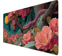 Alfombrilla Ratón Rojo Alfombrilla Ratón XXL 800x400 mm Árbol Mouse Pad Gaming, Tapete Escritorio con Resistente al Agua, Antideslizante, Base de Goma y Bordes Cosidos para Oficina Accesorios 6-1640i