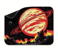 Alfombrilla Ratón Rojo Luna, Alfombrilla Escritorio Pequeña 420 x 350 x 3 mm Mouse Pad Impermeable, Bordes Cosidos, Base Goma Antideslizante, Portátil, Mouse Pad, Diseño Fresco y Moderno t0s-697