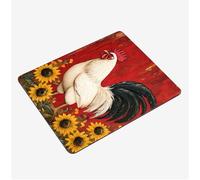 Alfombrilla Ratón Rojo Mini Mousepad 42x35cm, Gallo Alfombrilla Gaming, Tapete Escritorio con Bordes Cosidos, Protector Escritorio con Base Goma Antideslizante Oficina Accesorios Gaming S0-1446
