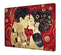 Alfombrilla Ratón Rojo Mouse Pad Parejas Alfombrilla Escritorio, 40x30x0.3cm Tapete Rato, con Base de Goma Antideslizante, Mejora la precisión Velocidad Pequeña Mousepad Portátil para Gaming H0-555